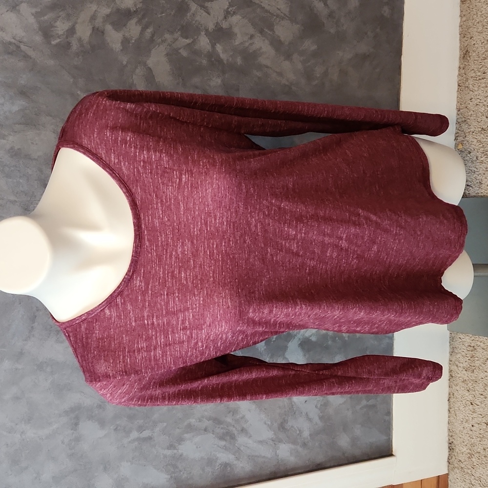 RBX Purple Long Sleeve Cut Out Back Workout Shirt Sz LG